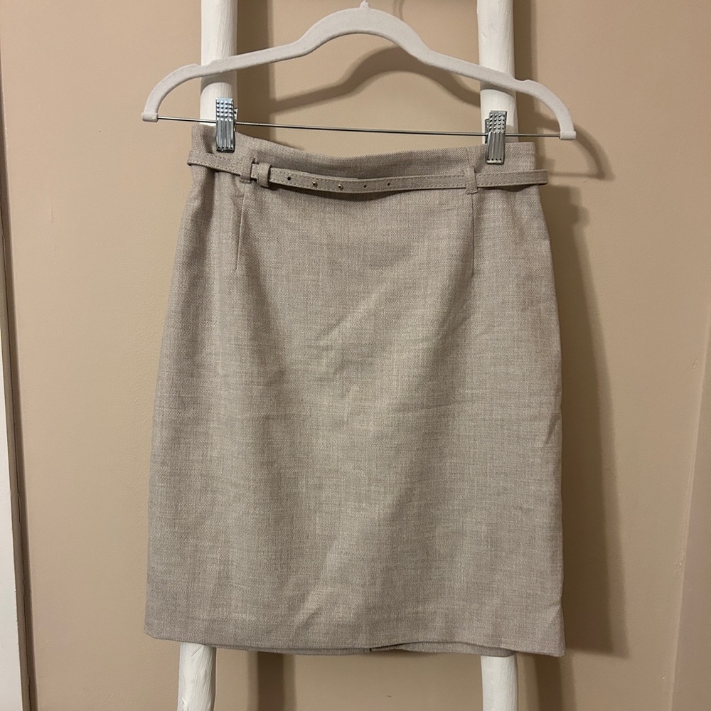 Beige Belted Skirt